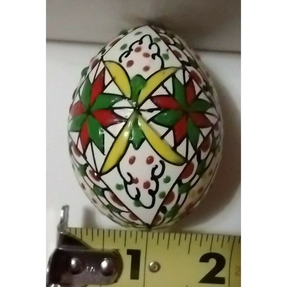 Romanian Pysanky Hand Painted Real Easter Egg Starburst Swirl Dots Multi-color - Picture 3 of 5